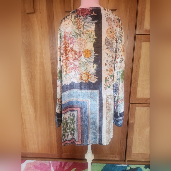 Soft Surroundings Ashbury Velvet Tunic Sz XL Floral - Picture 2 of 7